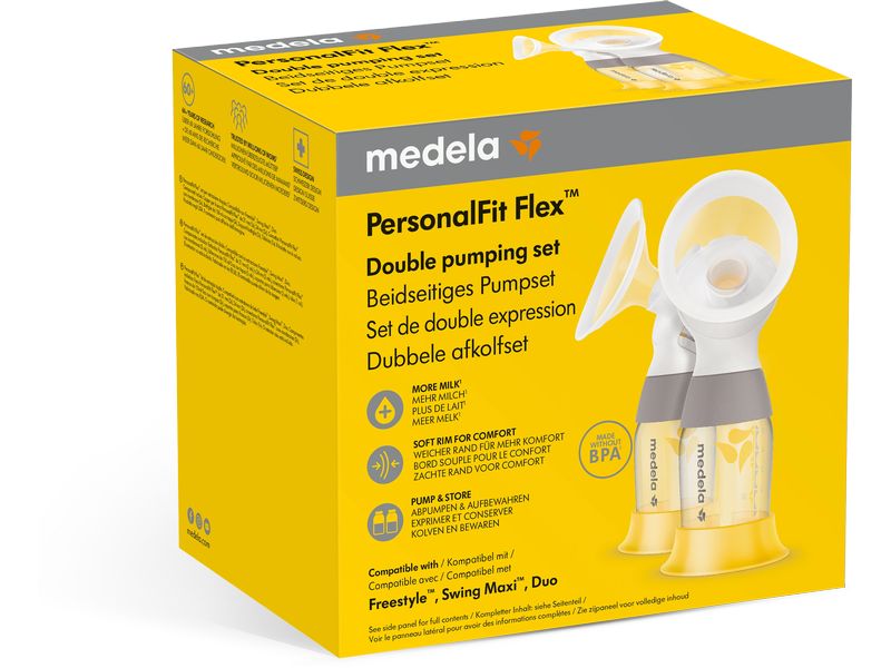 MEDELA PersonalFit Flex Doppelpumpset für Freestyle und Swi Doppelabpumpset kompatibel mit Freestyle oder Swing Maxi