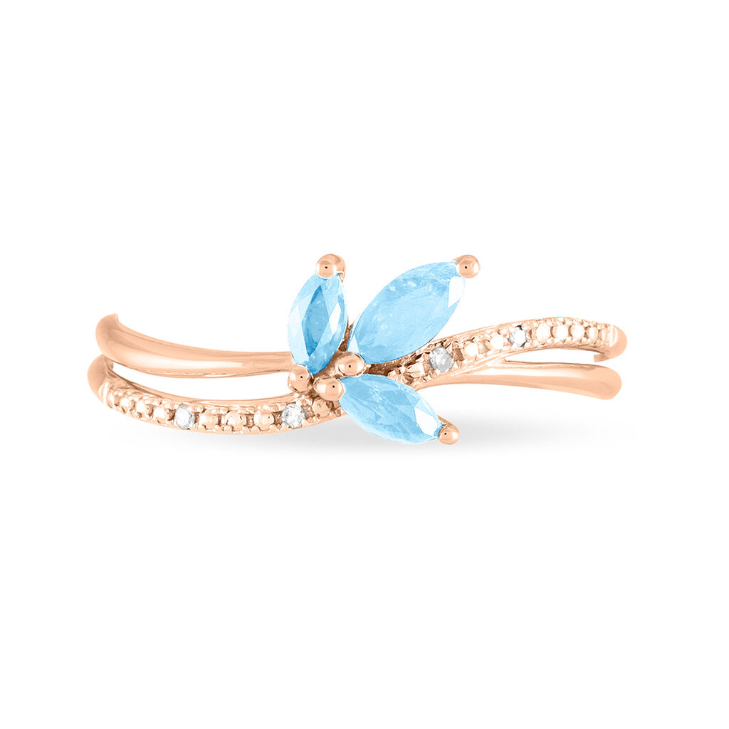Bague Angie Or Rose Topaze Et Diamant