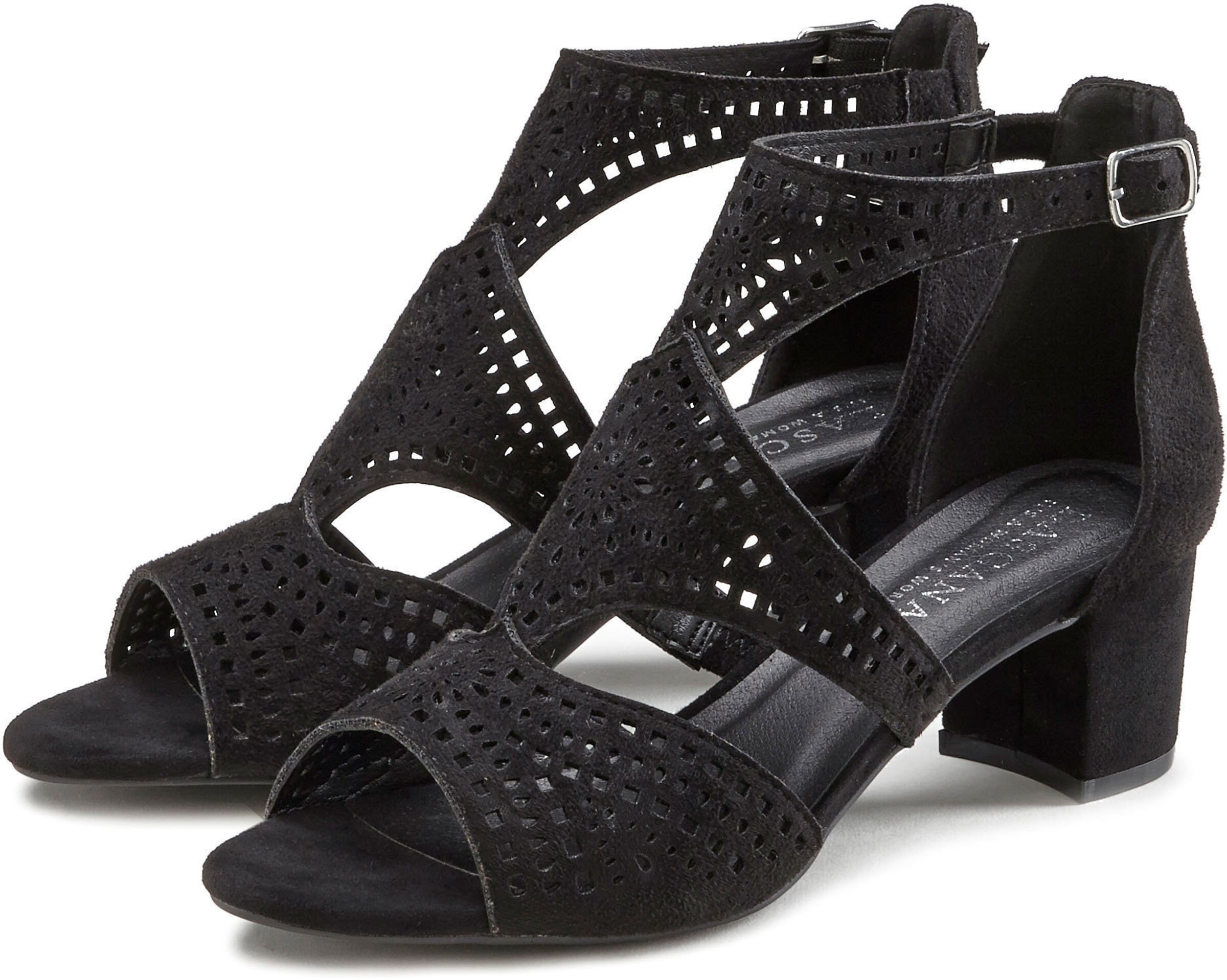 LASCANA Riemchensandalette in schwarz
