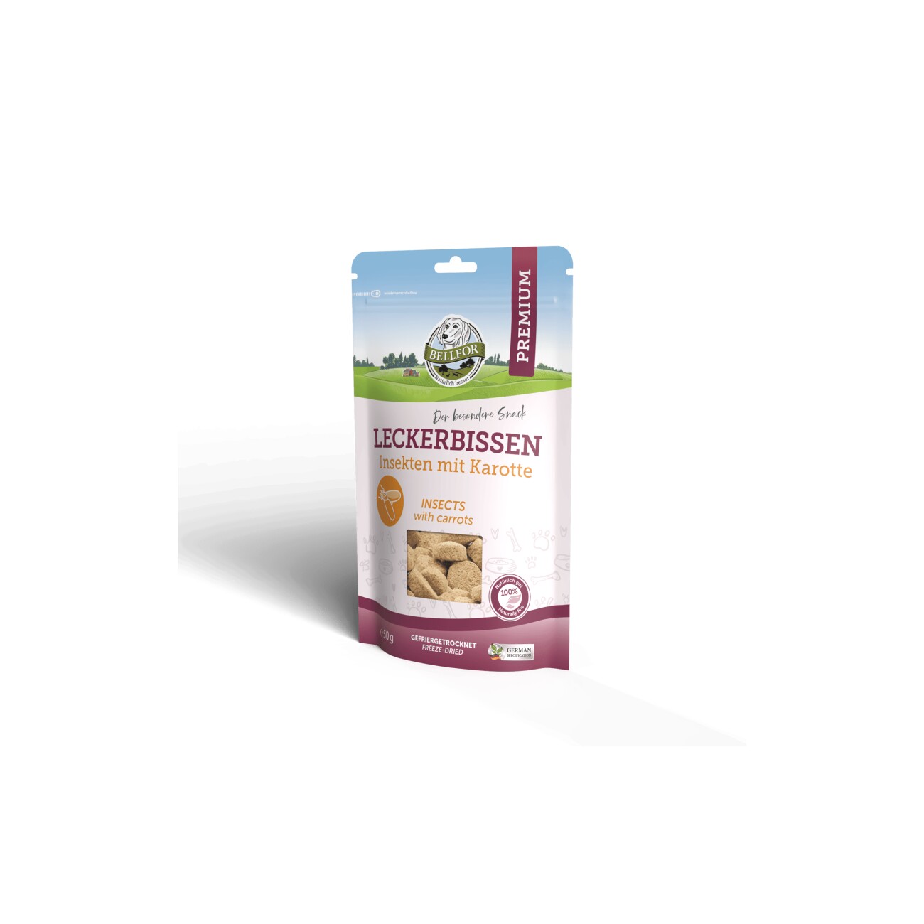 Bellfor Freeze-Snack für Hunde mit Insekten mit Karotte - 50g