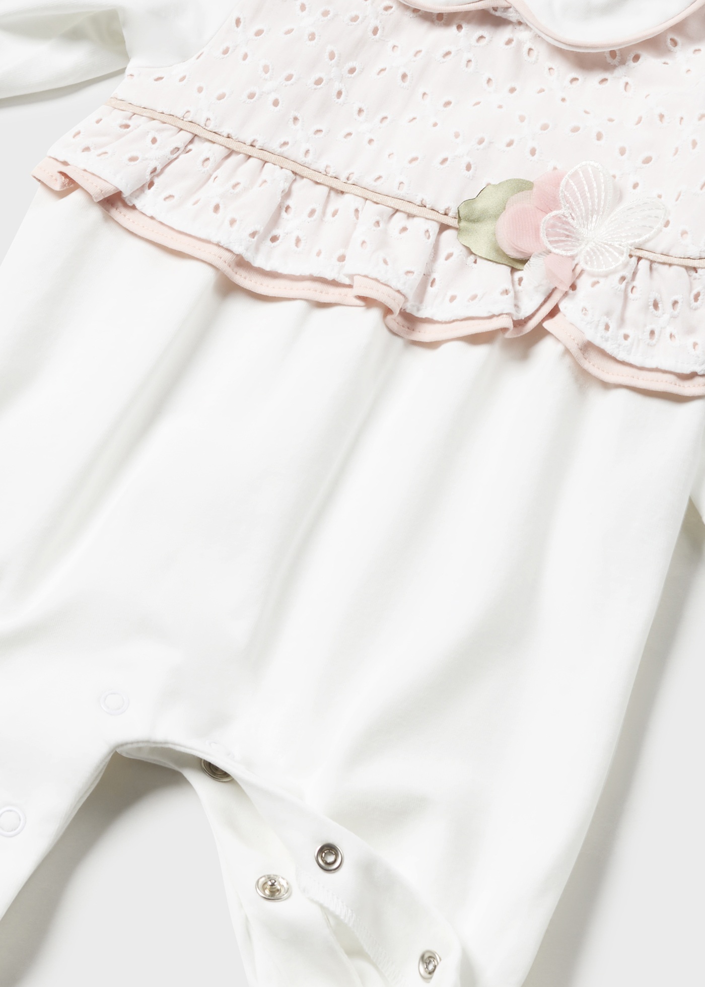 Macacão comprido Better Cotton para recém-nascidos, branco