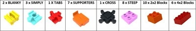 Alpha BoosterZ Track Connectors All In One Block Box Small Byggesett 38 Deler