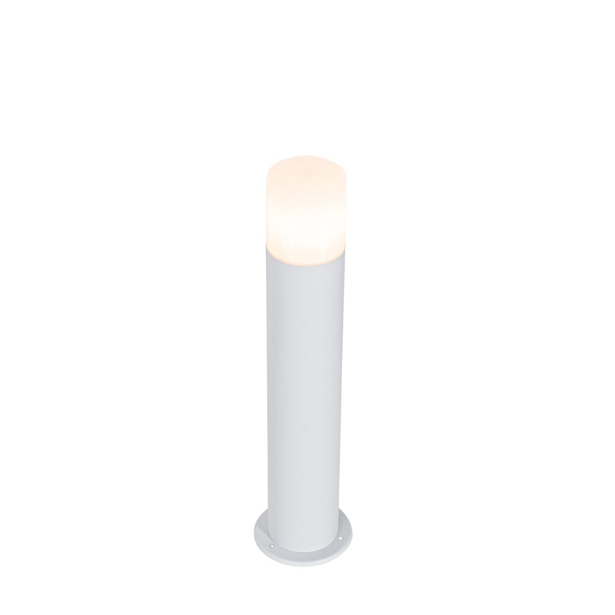 Staande buitenlamp wit met opaal witte kap 50 cm - Odense