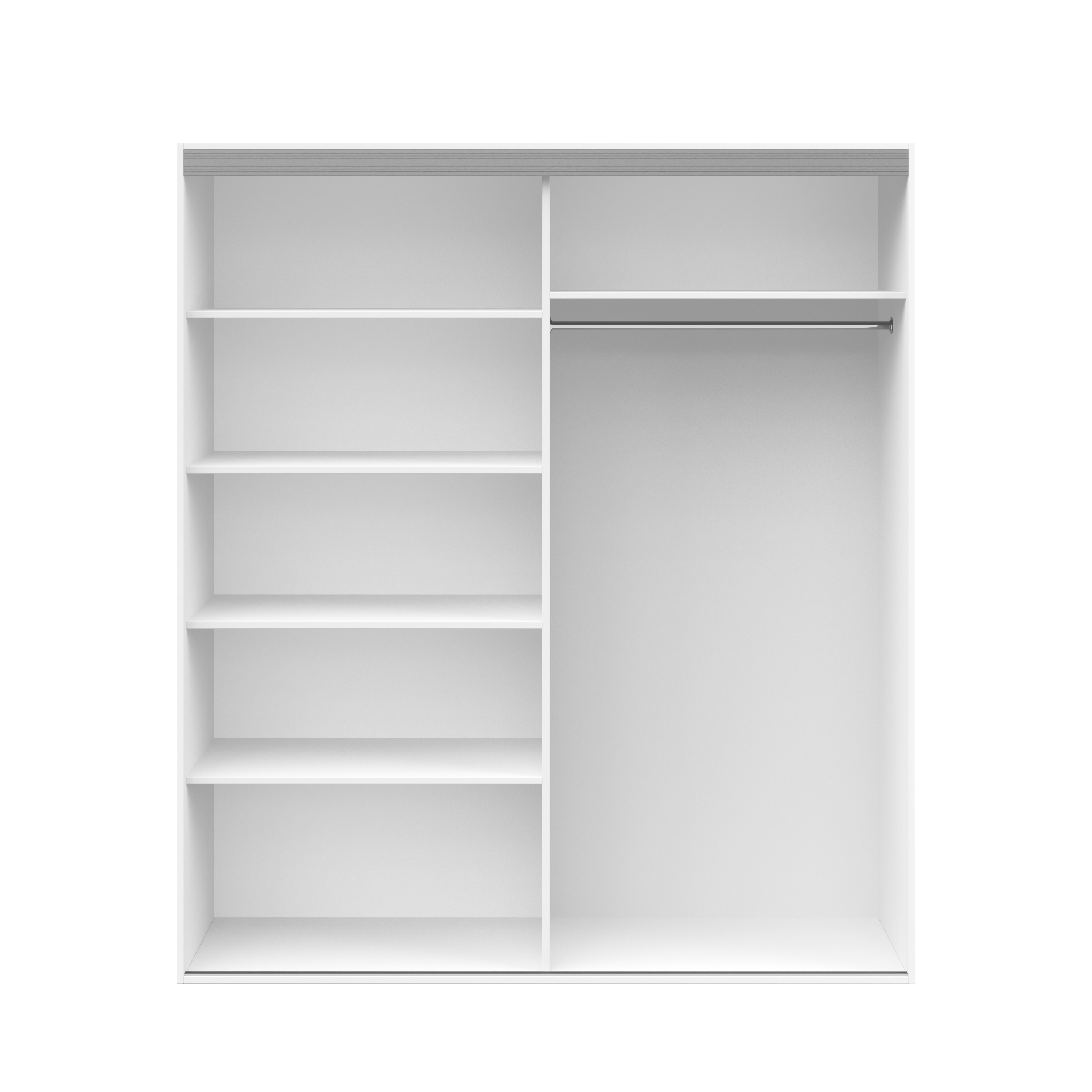 Kleiderschrank Schiebetüren mit Spiegel REVA 180 cm weiss