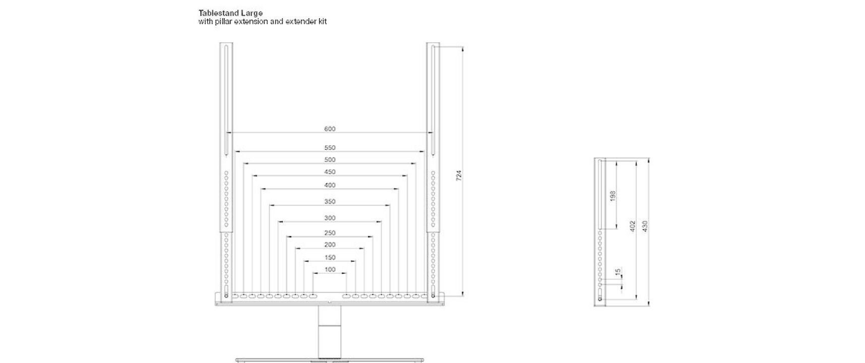 VESA Extender 1305Erweiterung für Tischständer M & L