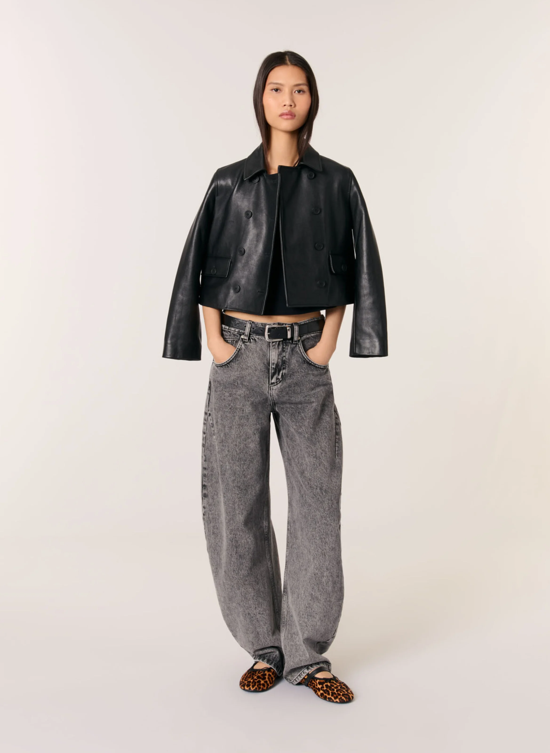 Jean large en coton | Gris