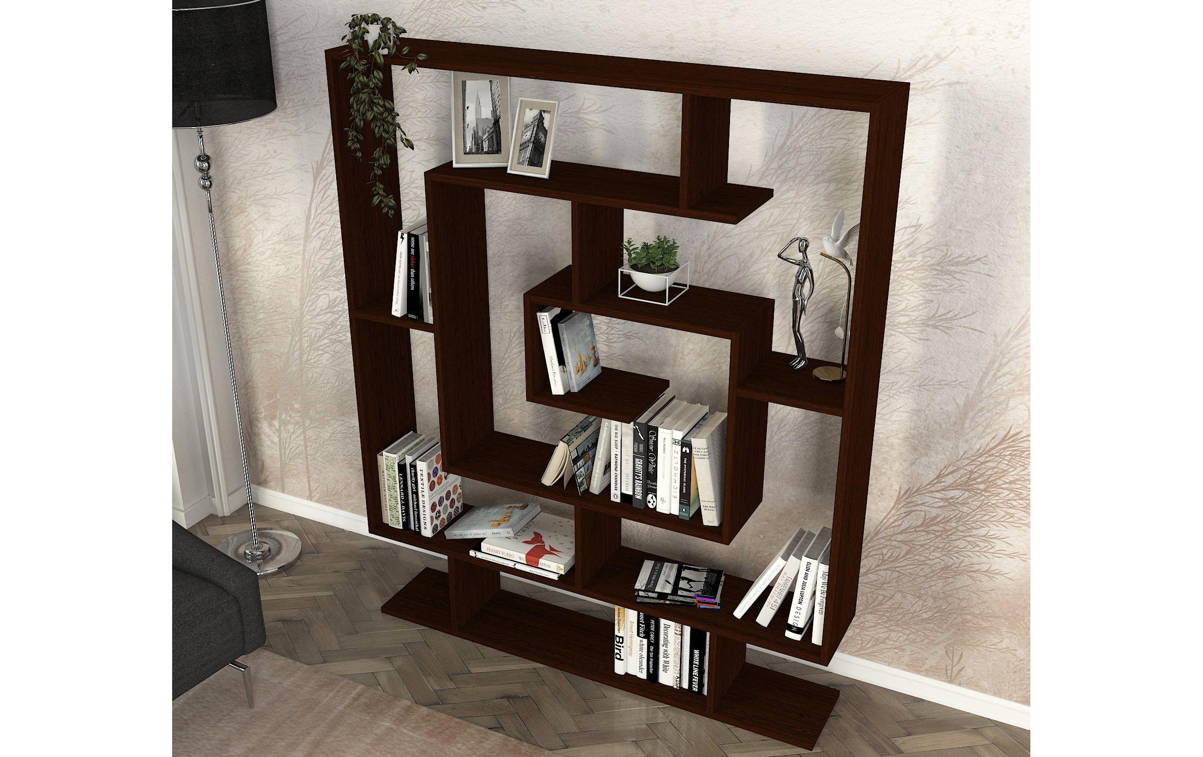 Regal Sarmasik – Wenge Schwarz<br>Modernes Bücherregal