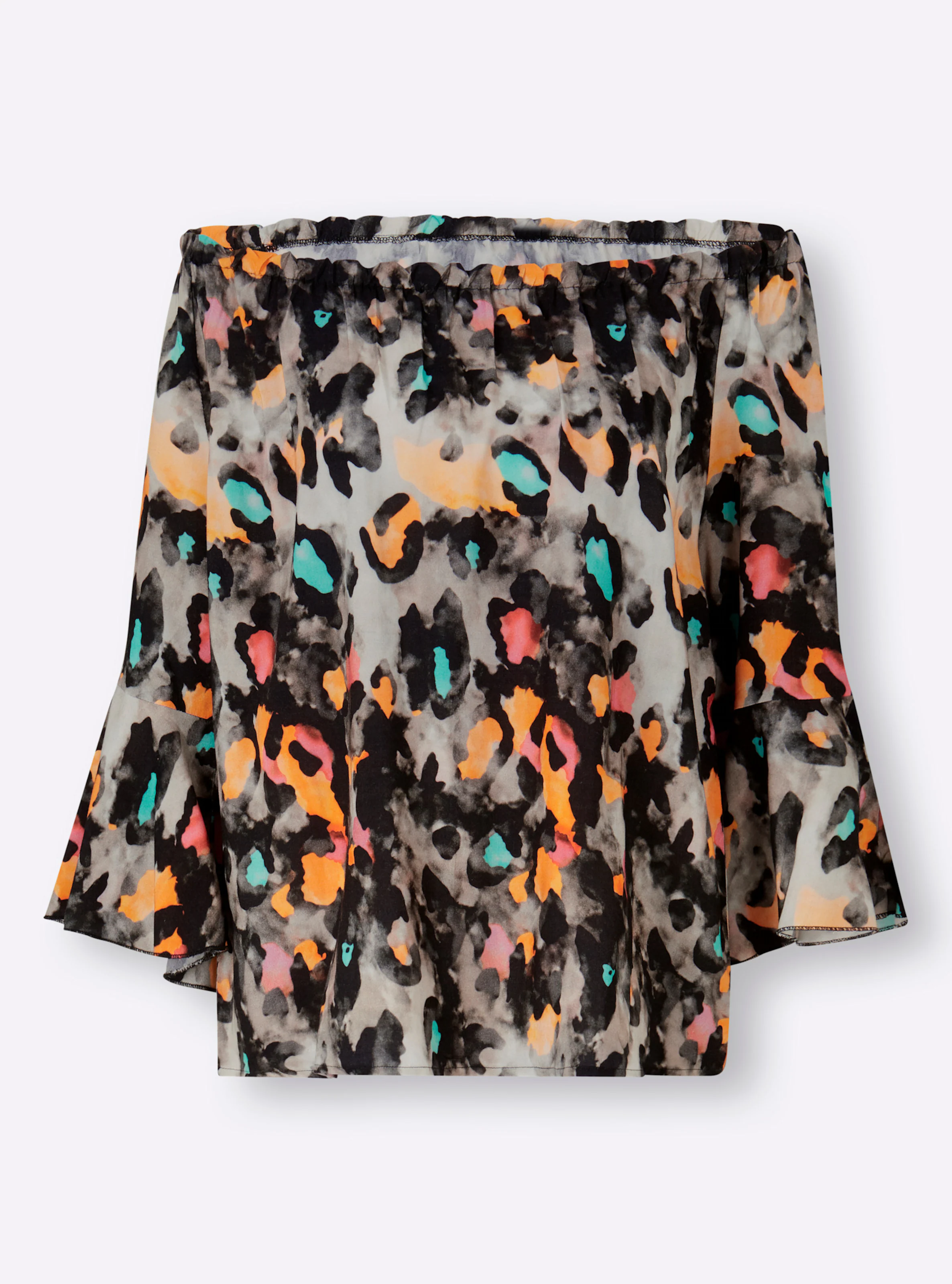 heine Druckbluse in sesam-mandarine-bedruckt