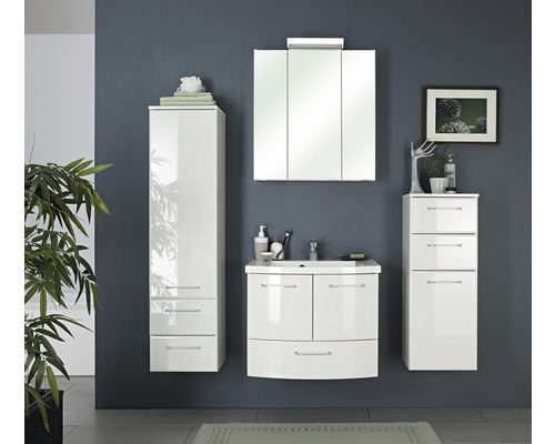 Pelipal Oria spiegelkast, 65 x 16 x 70 cm, wit, 3-deurs, IP 44