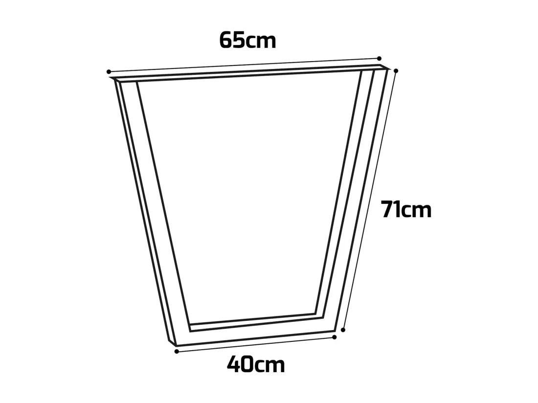 Jeu de 2 pieds de table à manger - Trapezoid, colour noir
