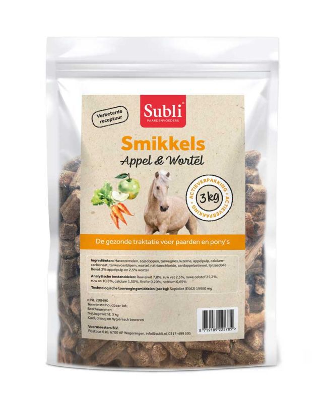 Subli Smikkels - Paardensnack - 3 Kilogram - Appel& Wortel