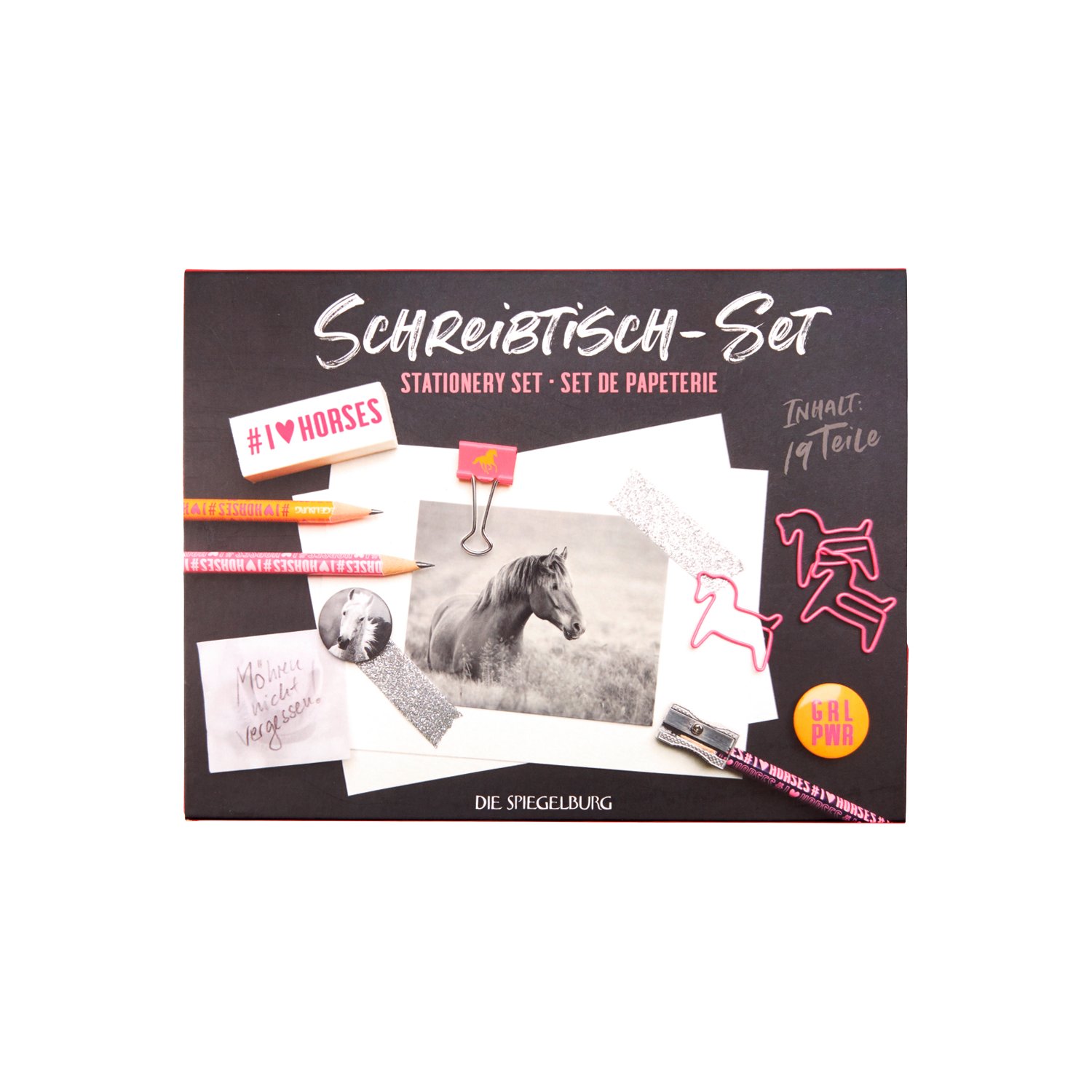 DIE SPIEGELBURG Schreibtisch-Set I love horses