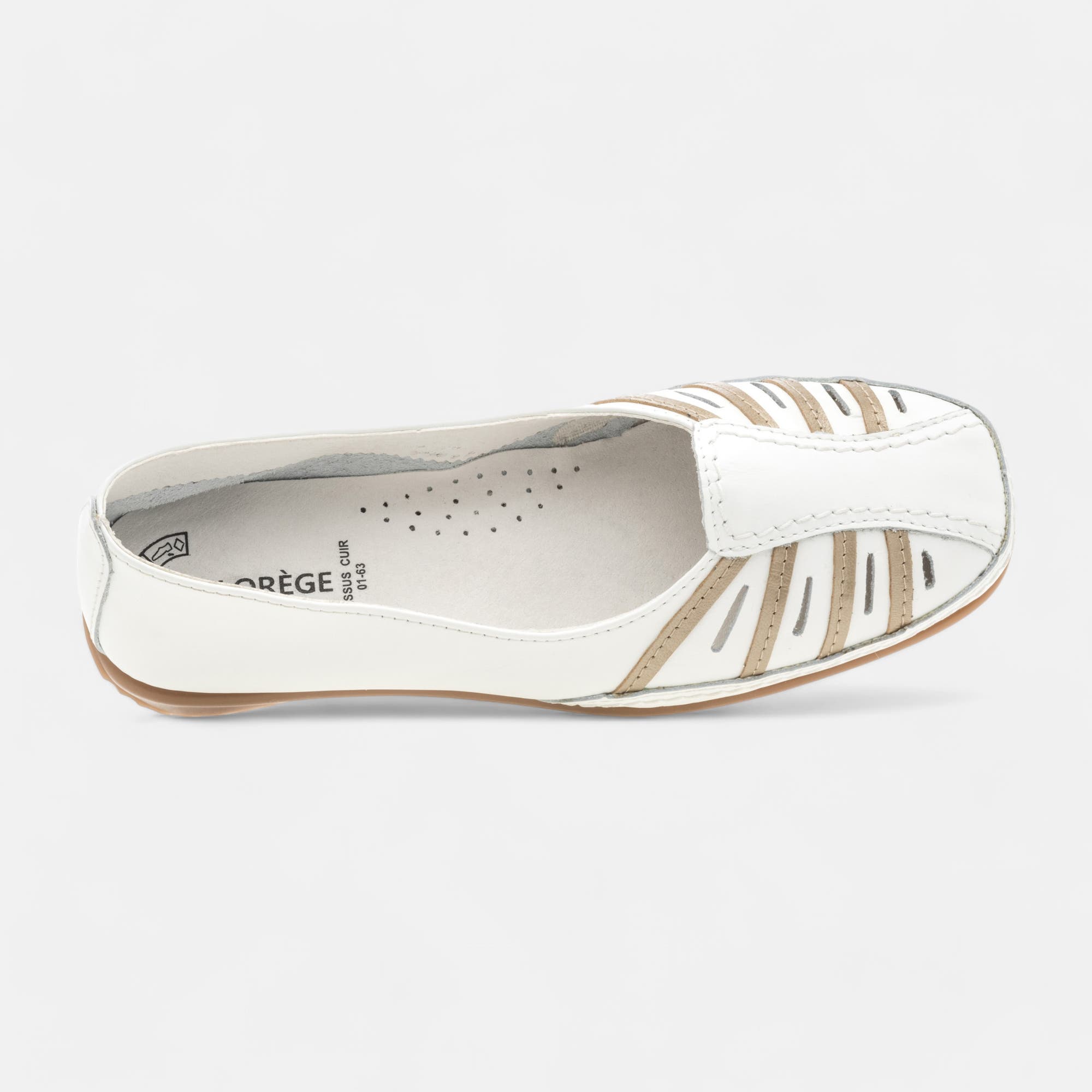 Escarpins pieds sensibles à talon Femme en cuir blanc