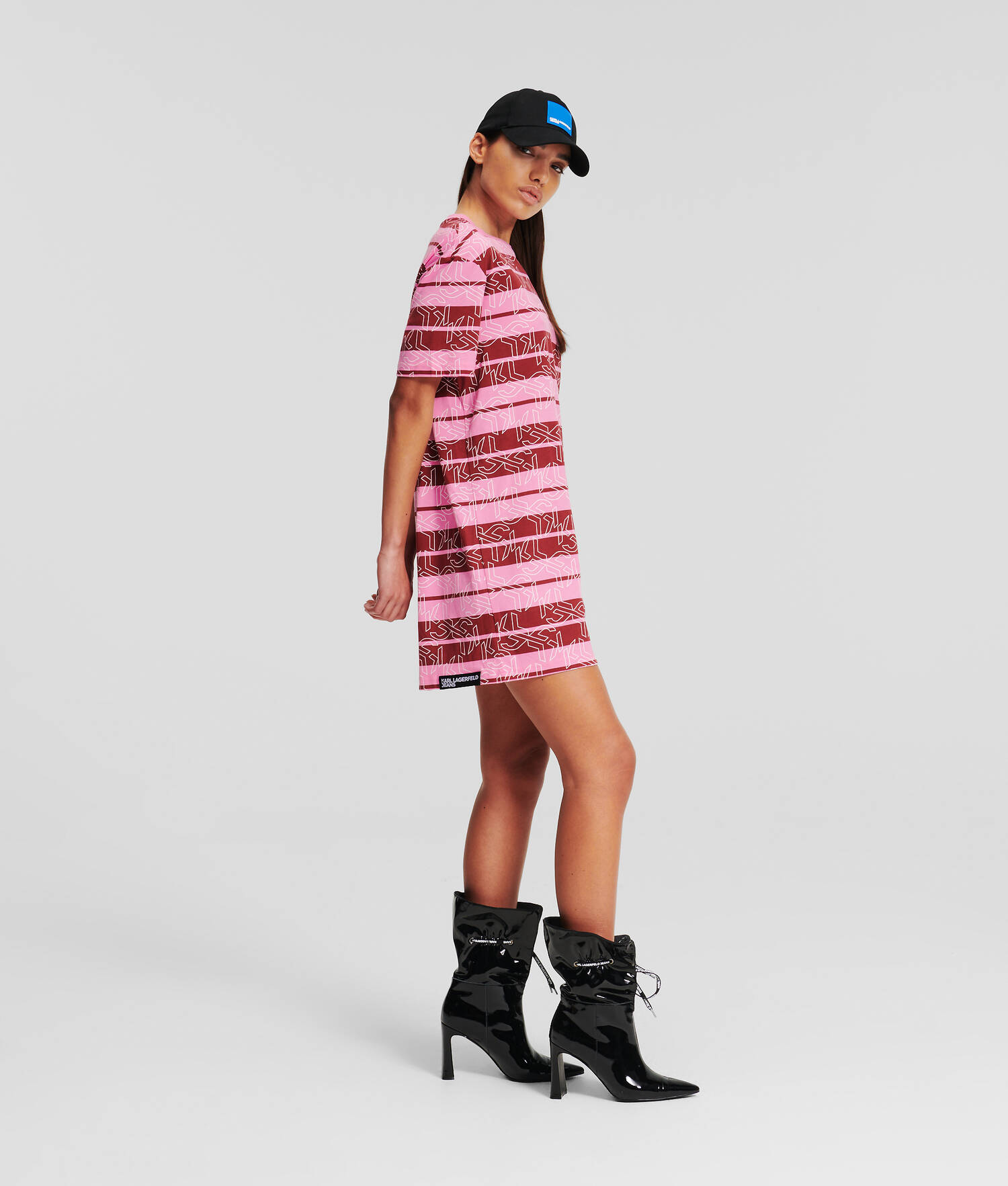 ROBE T-SHIRT RAYÉE KLJ MONOGRAM