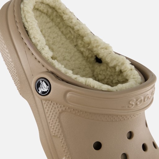 Crocs Classic Fuzz-Lined Slippers beige