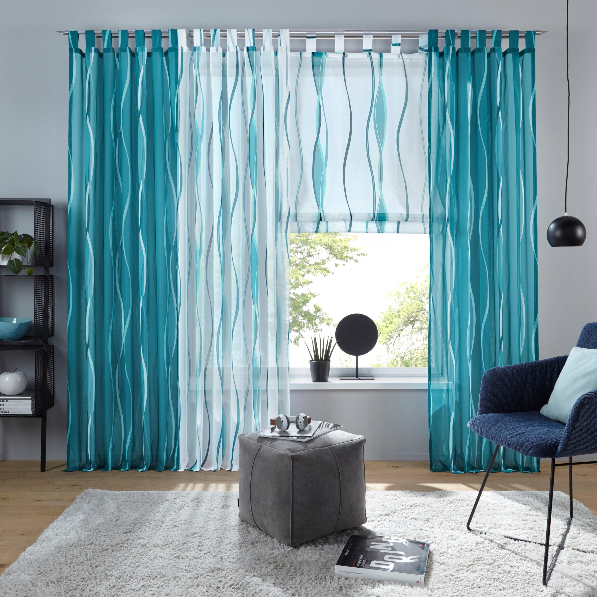 my home Raffrollo »Dimona« mit Schlaufen Transparent, Voile, Polyester