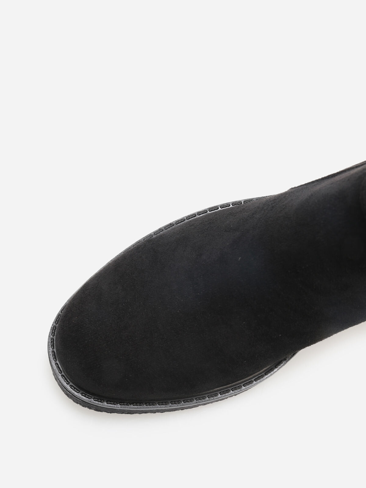 Bottines en suédine à boucle métallique- Noir