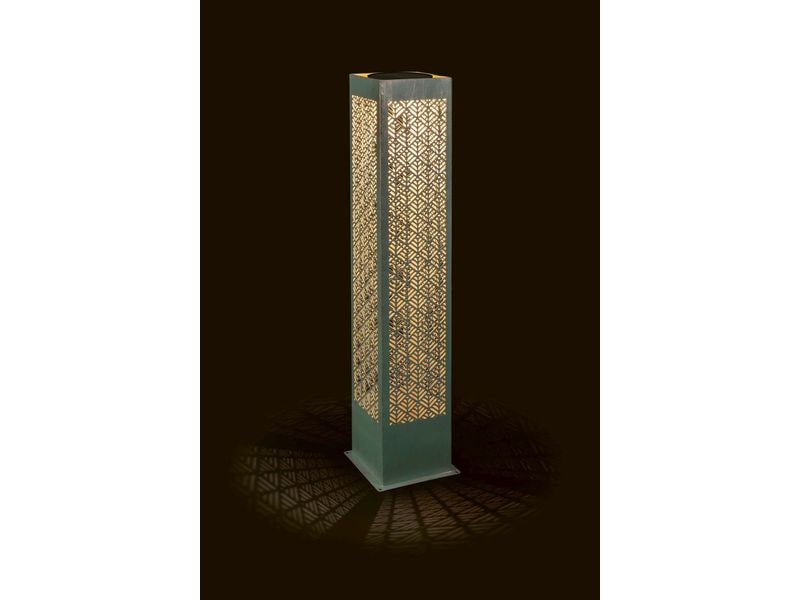 STT Windlicht Solar Antic Pillar Sofia, 78 cm, Aqua Solarleuchte zum Aufstellen