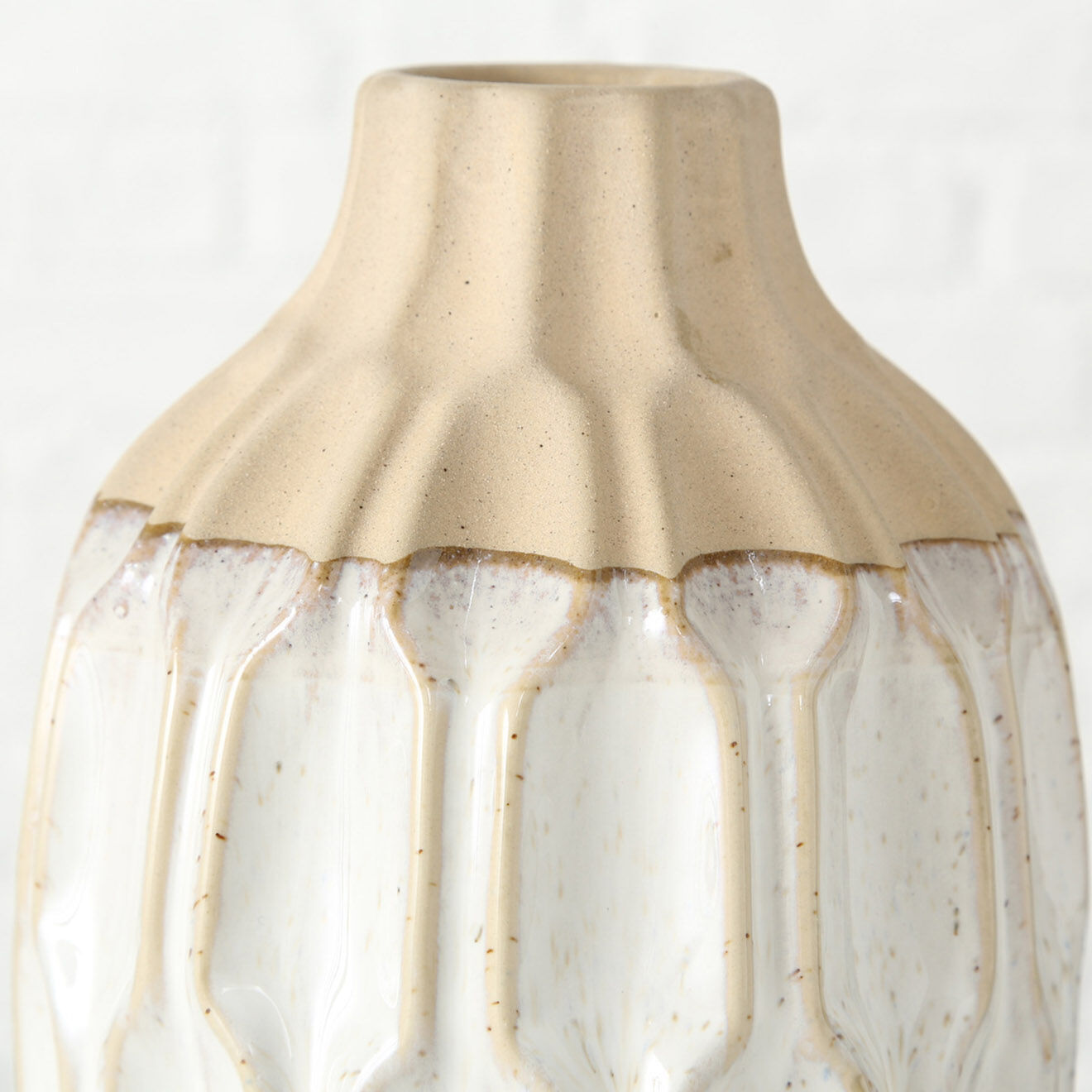 Boltze Vase Malia blanc - D.15xH.25 cm
