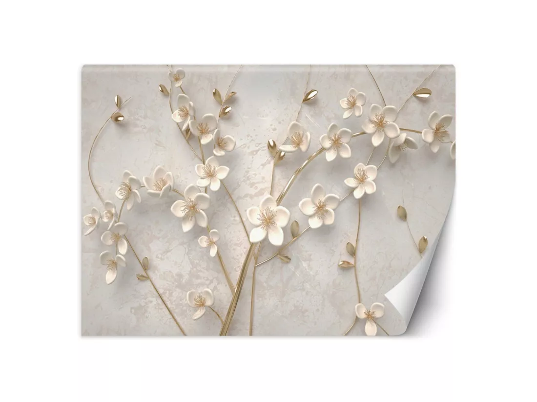 Papier peint fleurs sur les branches - 300 x 210 cm
