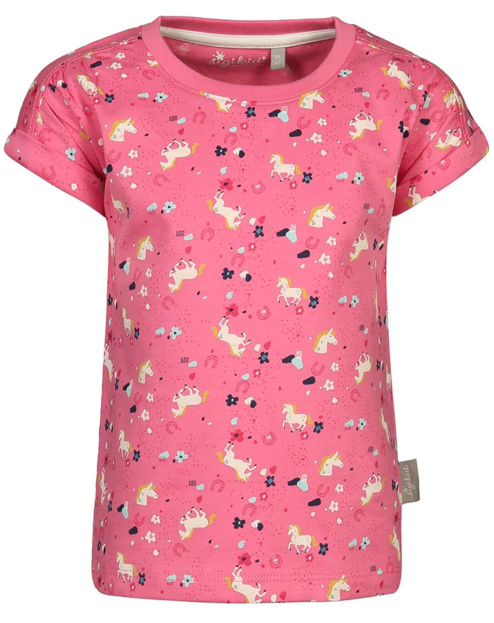 T-Shirt SPARKLING PONY gemustert in pink
