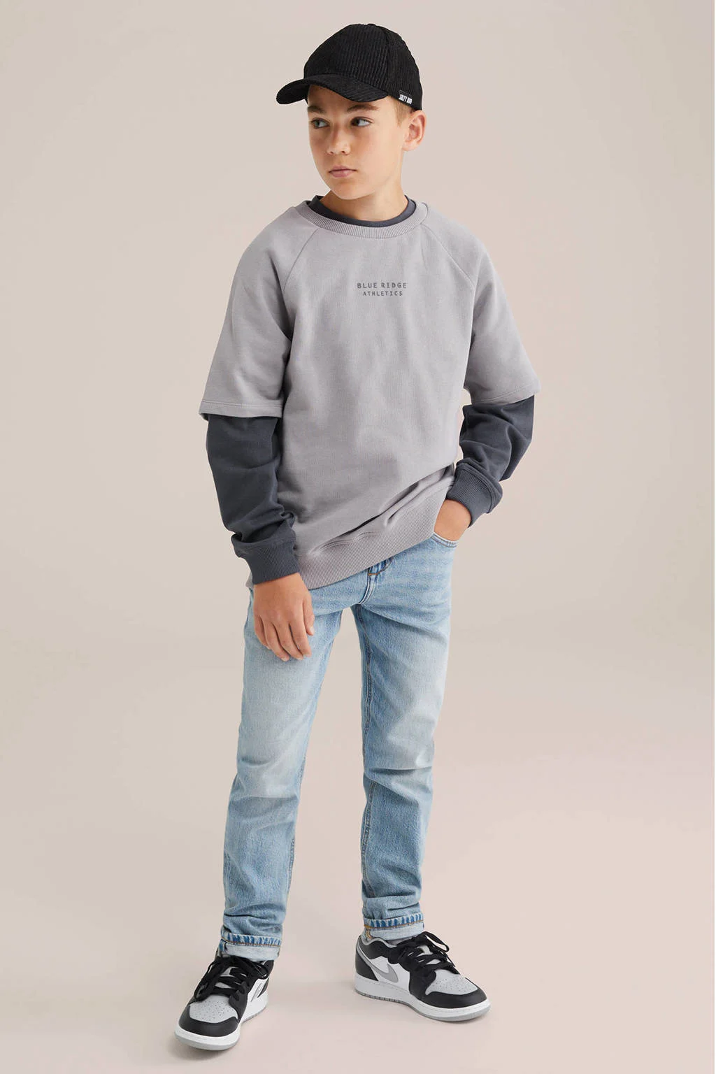 WE Fashion Blue Ridge sweater grijs