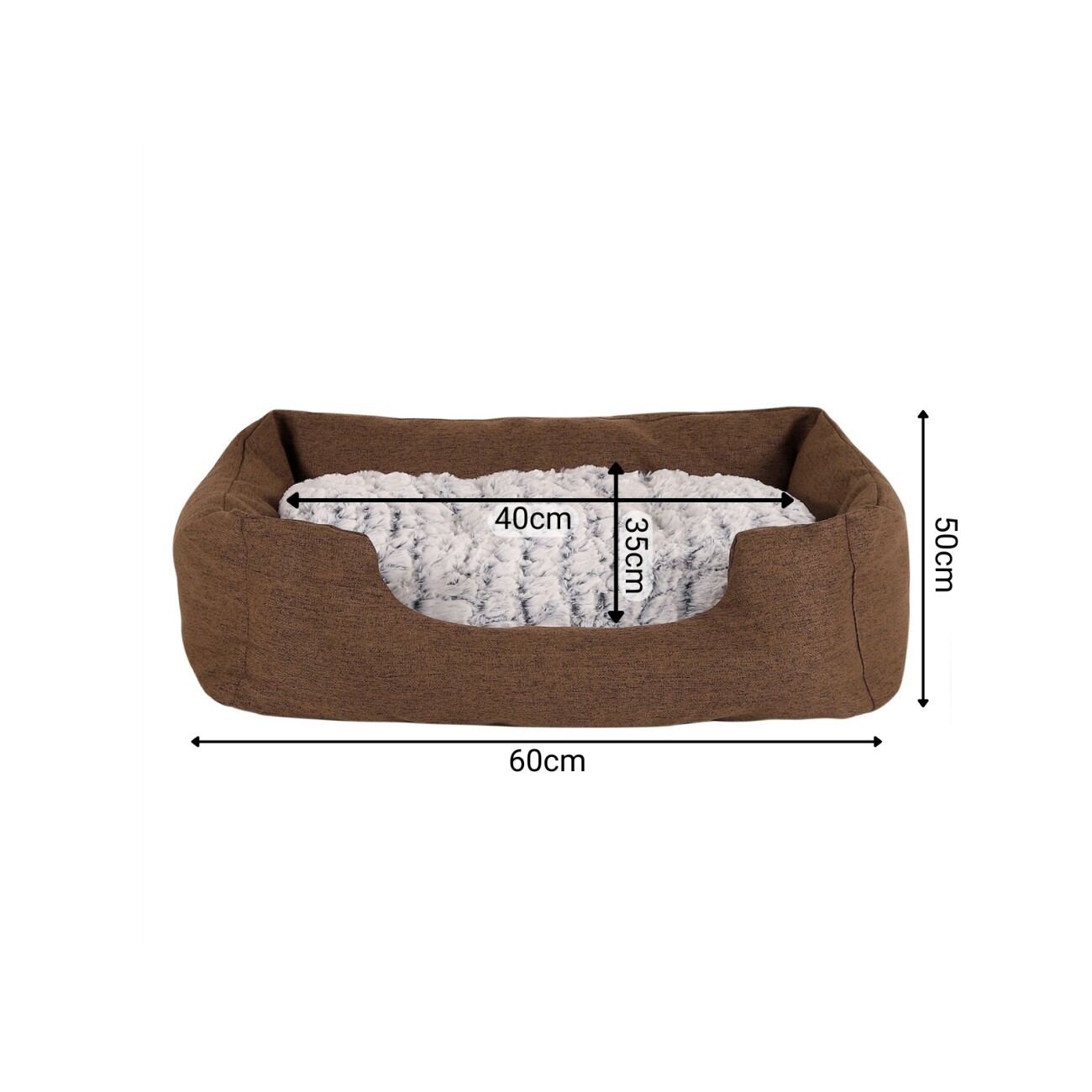 Lionto Hundebett mit Wendekissen meliert S