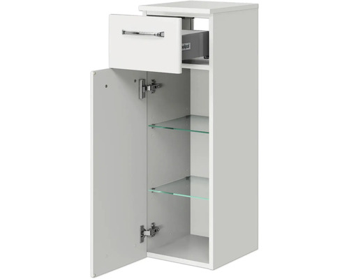 Pelipal Kumba badkamermeubelset (B x H x D 167 x 200 x 50 cm), glanzend witte fronten, 5-delige set inclusief witte mineraalstenen wastafel, halfhoge kast, onderkast en bovenkast (99.1070126093)