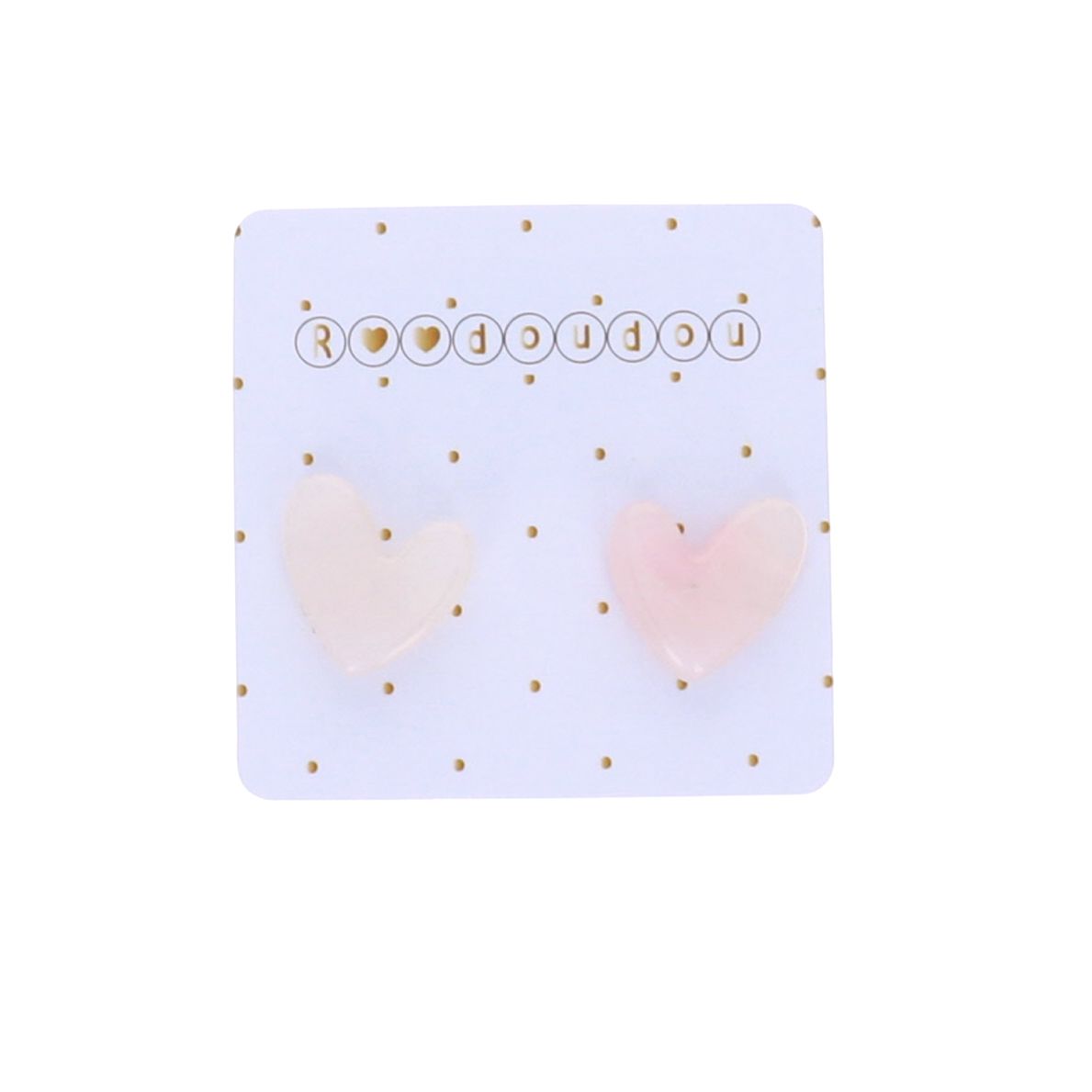 Boucles d'oreilles cœur rose Roodoudou