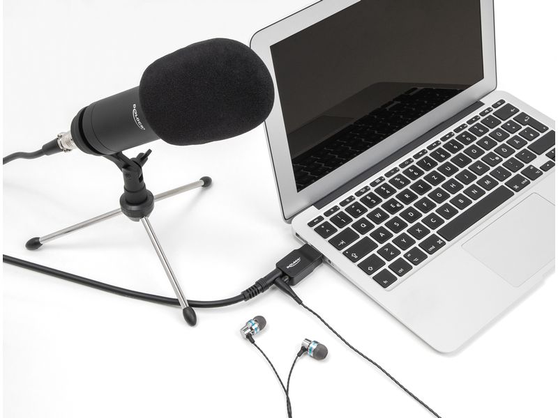 Delock Soundkarte USB-A Stecker - 2x3.5mm Klinke Plug & Pla Delock Externe USB Soundkarte mit USB-A Stecker auf 2 x 3,5 mm Klinkenbuchse Plug & Play Audio Adapter schwarz