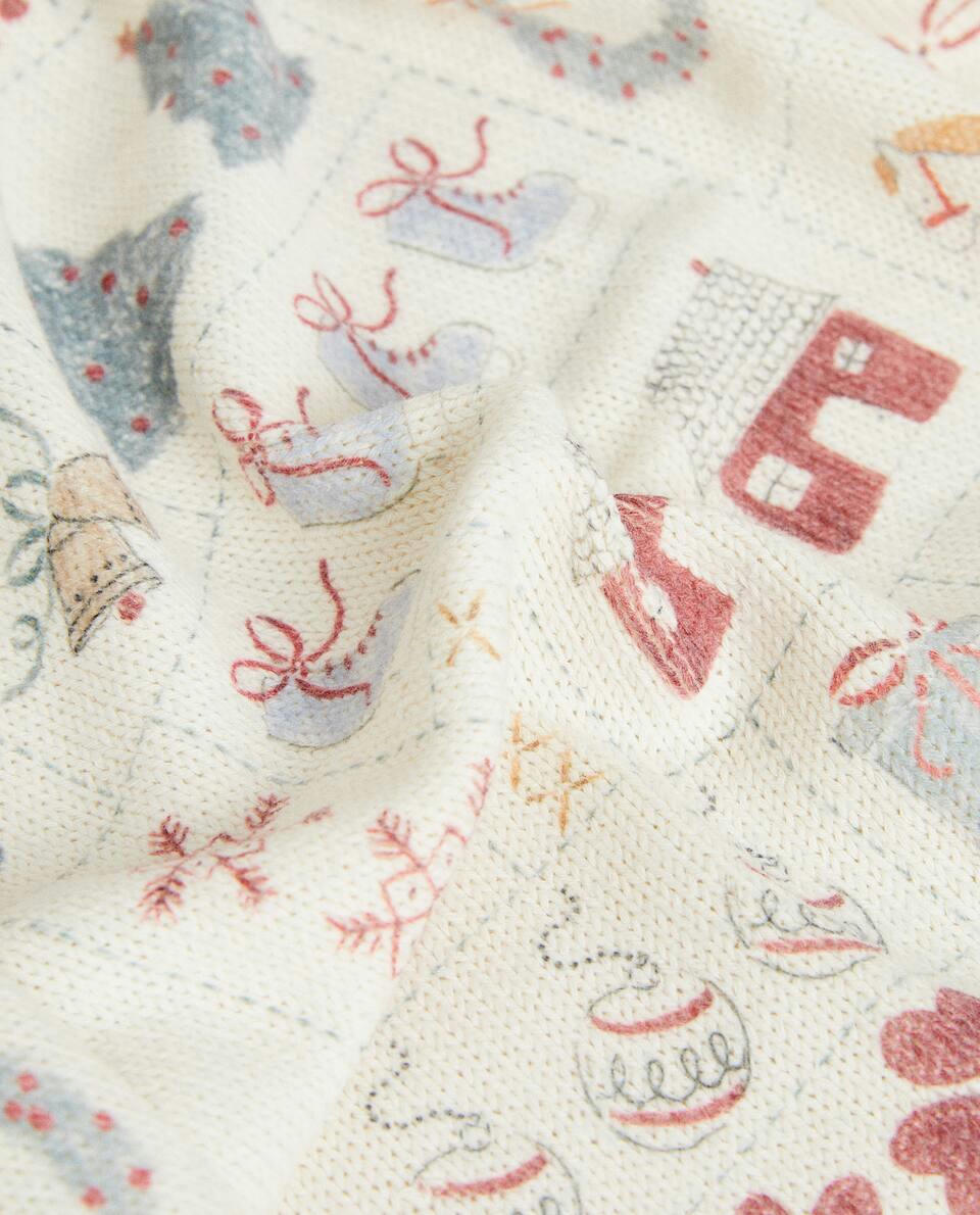 Manta infantil de Natal em patchwork de algodão
