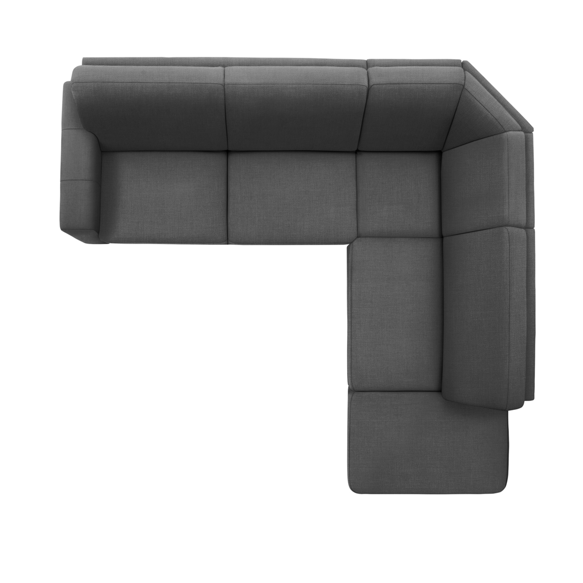 polsterpower Ecksofa - Miro grau - Basismodell - Ottomane rechts