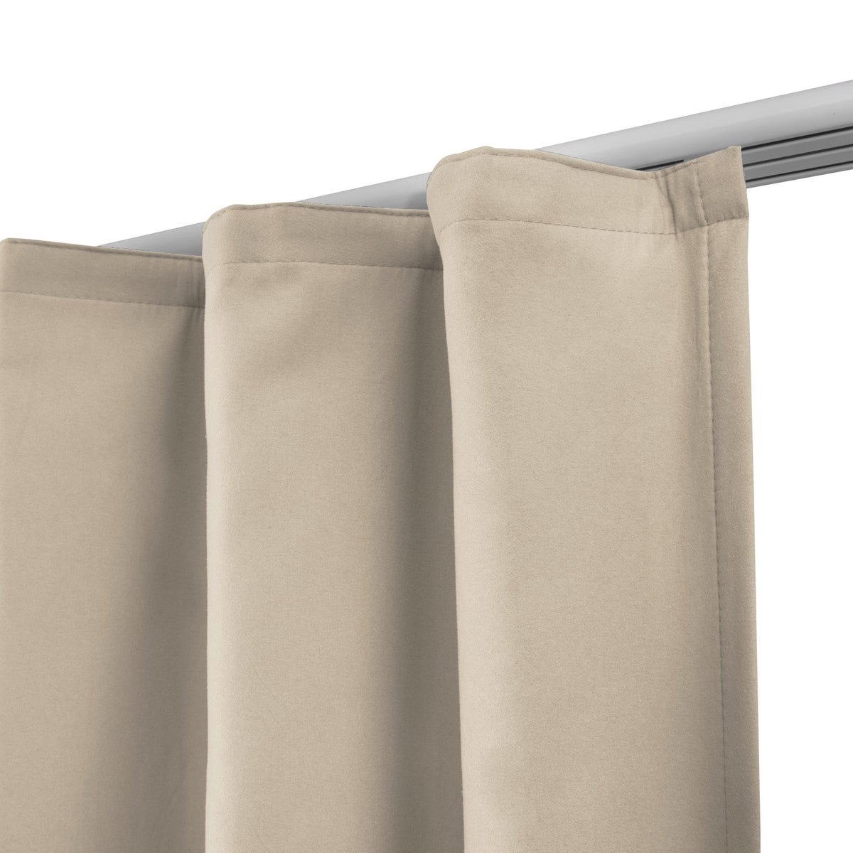Beautissu Amelie TK gordijn met geplooide band 140x245cm crème (set van 2)
