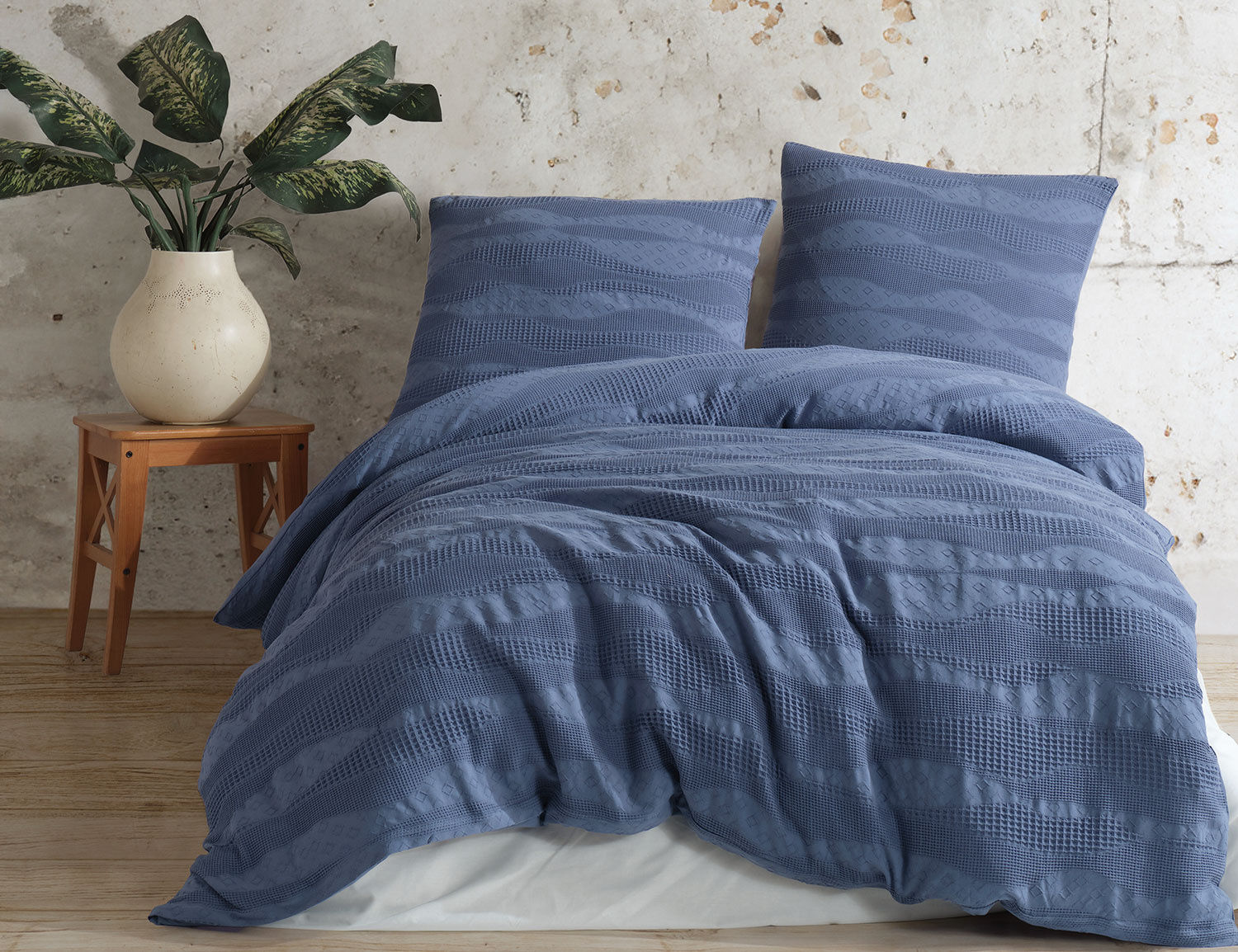Bettwäsche mit Piqué Jacquard Muster
