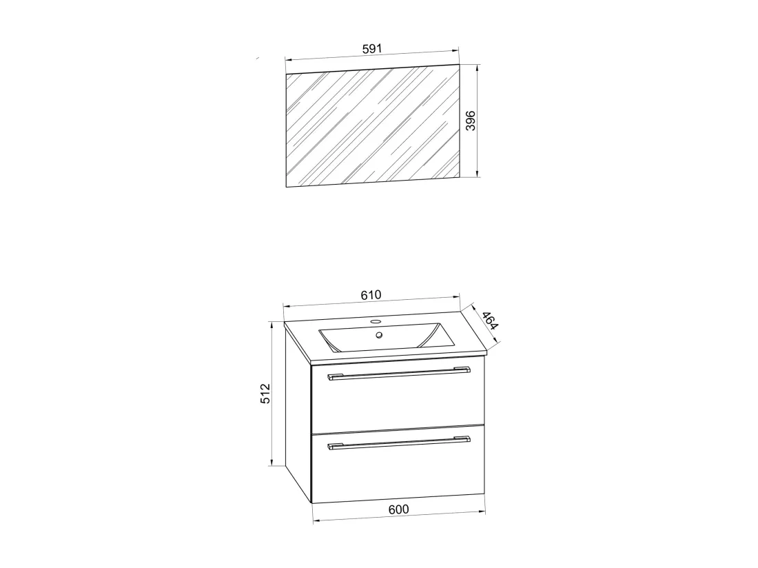 3-pièces lavabo Badinos SP