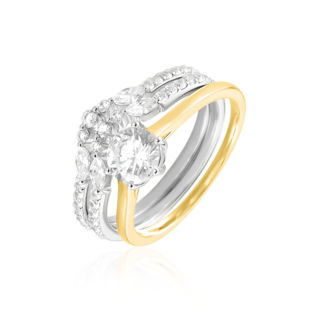 Bague Berlin Argent Bicolore Oxyde De Zirconium