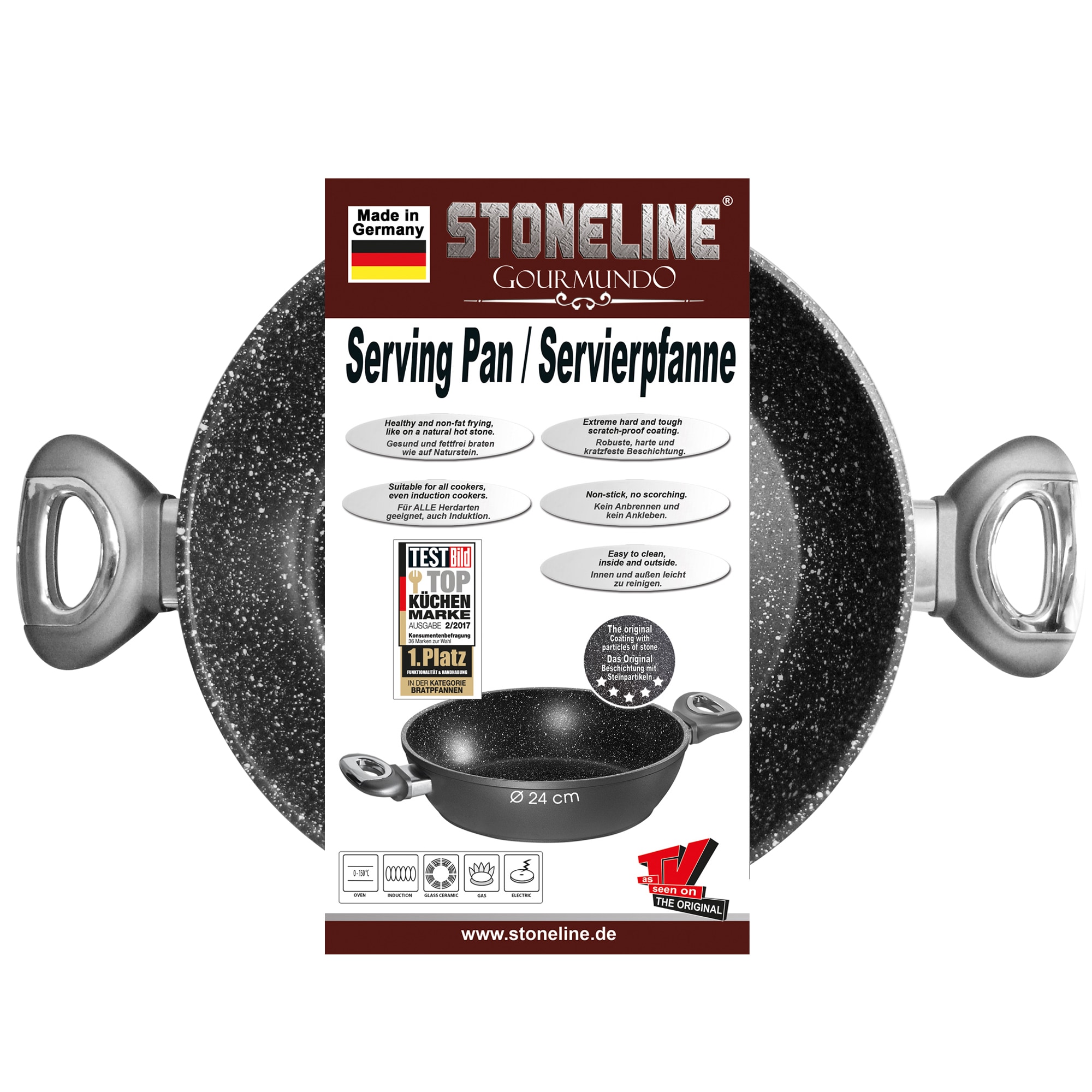 STONELINE® Gourmundo Servierpfanne 24 cm, Made in Germany