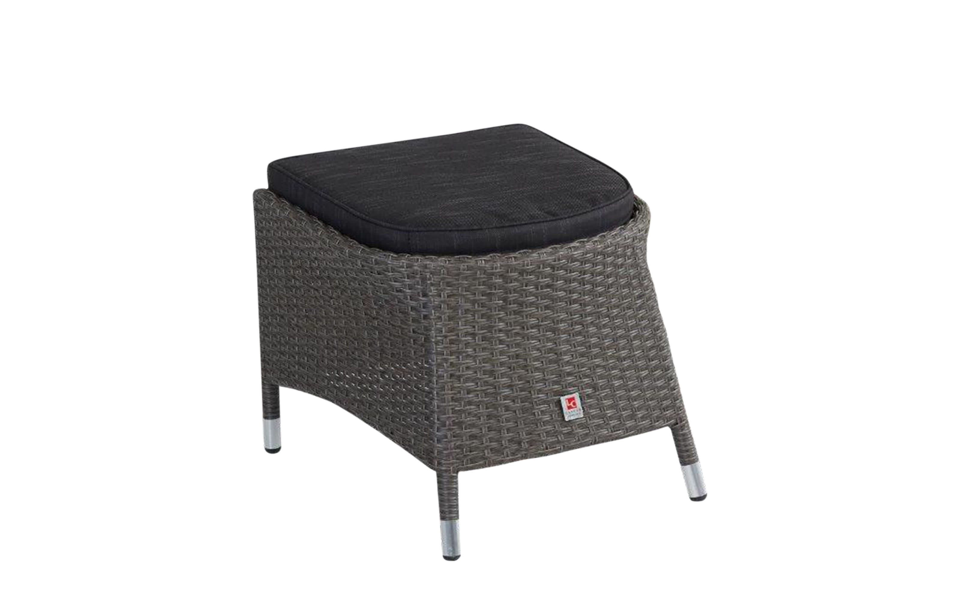 Garten-Hocker Barcelona, Geflecht Polyrattan grey-mix