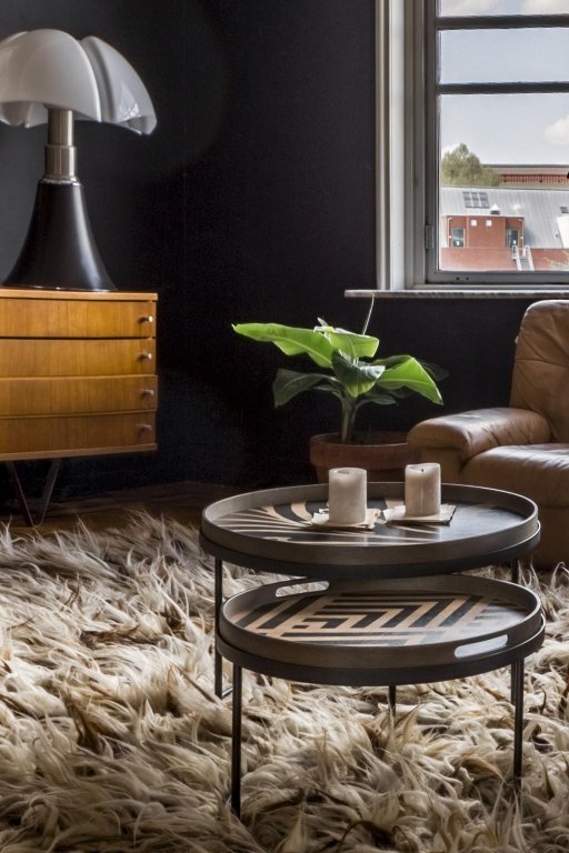 Ethnicraft Tray round salontafel S/L set van 2