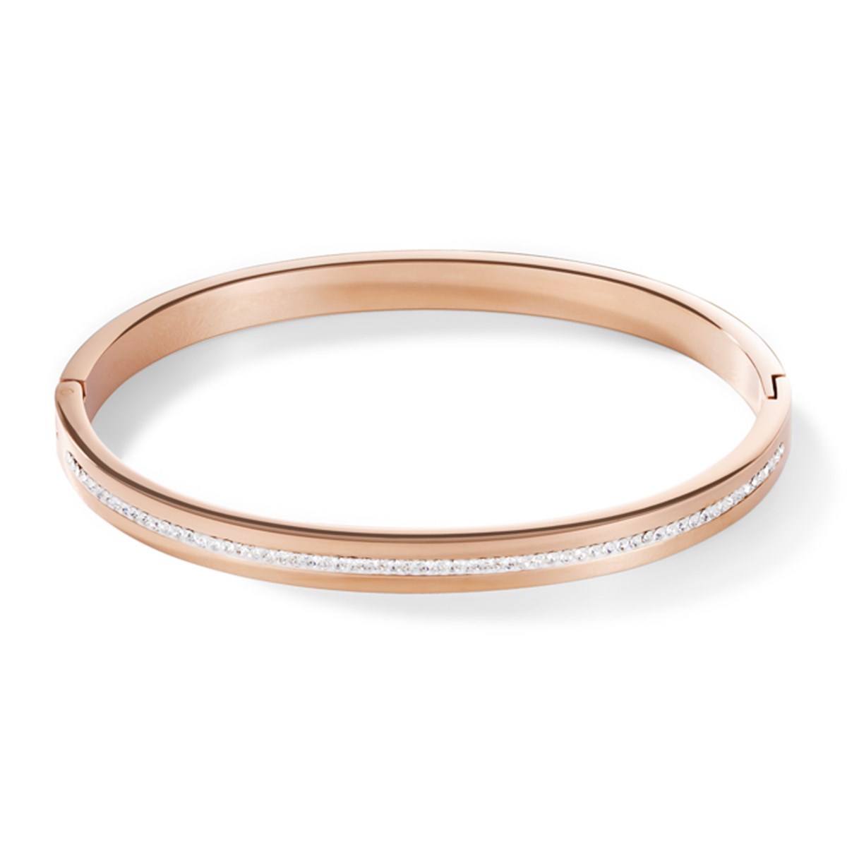 Bracelet jonc Coeur de Lion pavé cristaux blancs