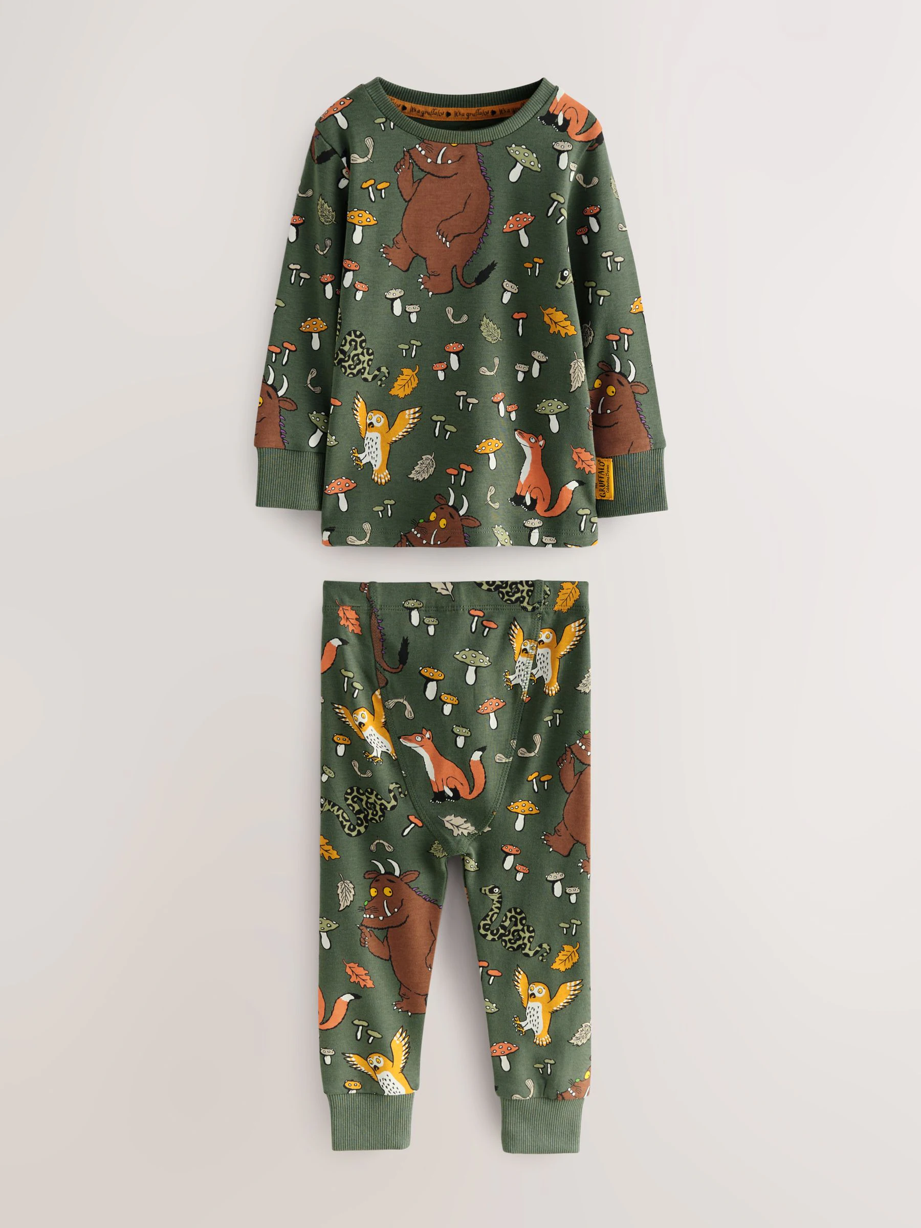 Kaki/Crème Gruffalo - Verpakking van 2 knusse pyjama's (9 mnd-9 jr)