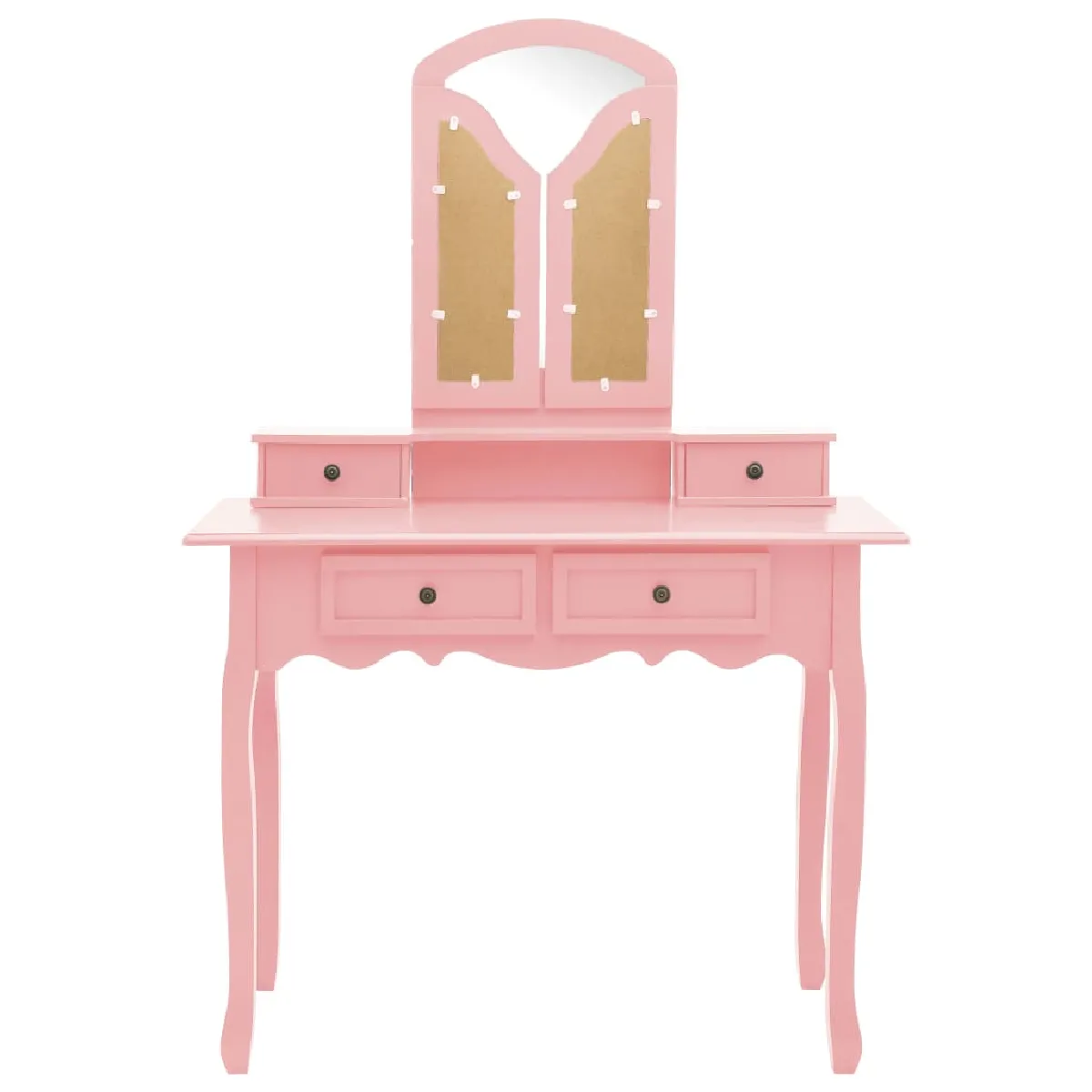 vidaXL Coiffeuse et tabouret Rose 100x40x146 cm