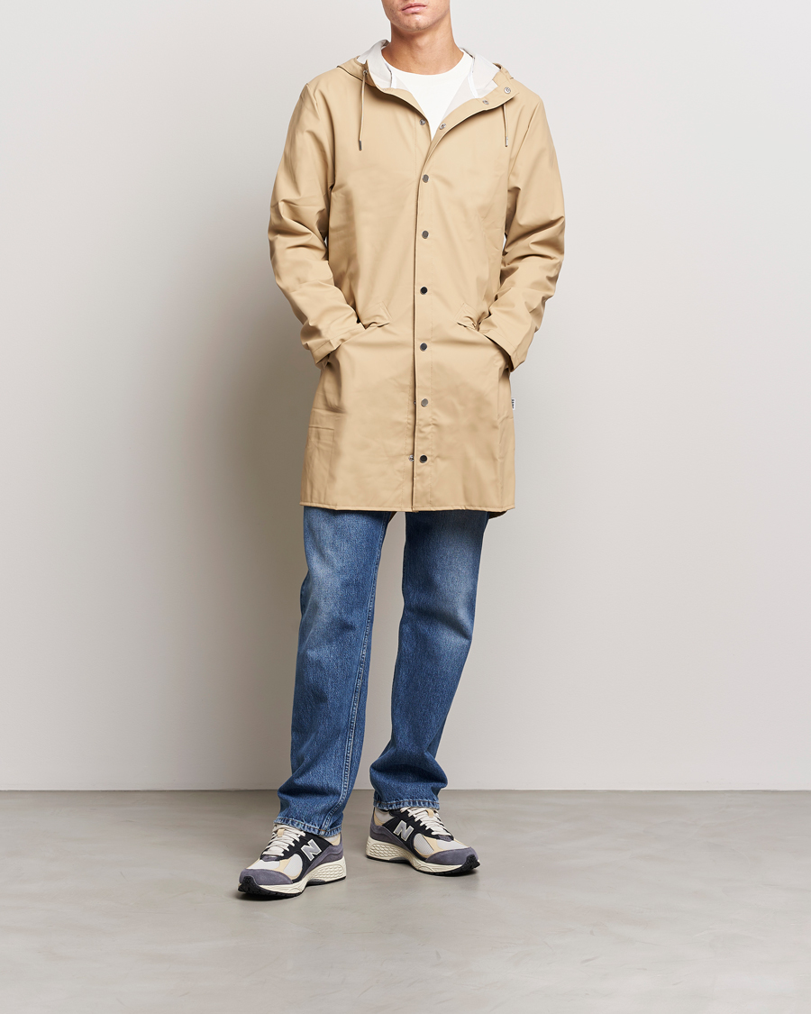 RAINS Long Jacket Sand