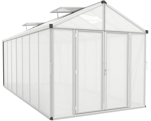 Kas Vitavia Zeus Comfort 13800, 16 mm dubbelwandige polycarbonaatpanelen met basisprofiel, 258,4 x 539,6 cm, aluminium
