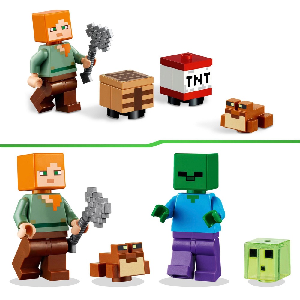 LEGO Minecraft 21240 Das Sumpfabenteuer-Set mit Figuren