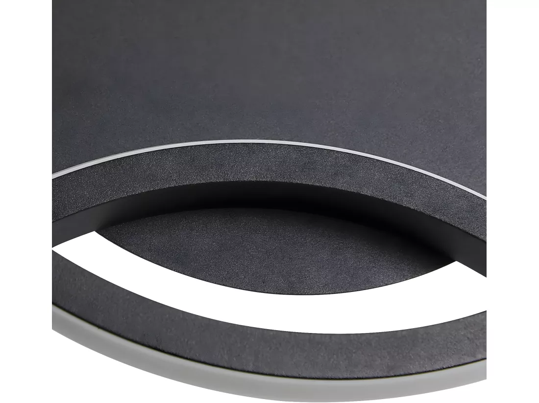 NETTLIFE Plafonnier LED Noir moderne Rond avec blanc chaud lampe de cuisine 36W pour salon, salle à manger, chambre, couloir