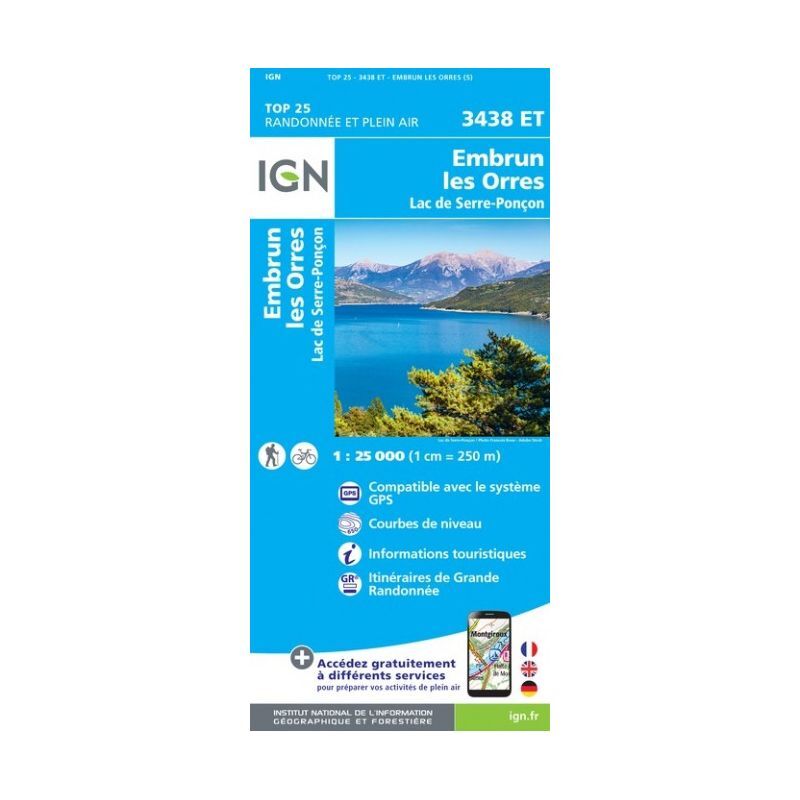 Embrun / Les Orres / Lac de Serre-Poncon - Carte topographique