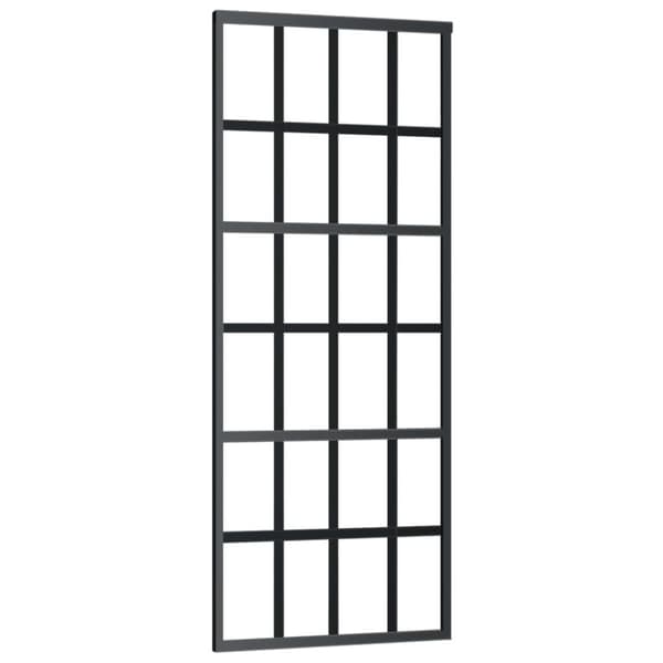 vidaXL Skyvedør med monteringssett 76x205 cm ESG glass og aluminium