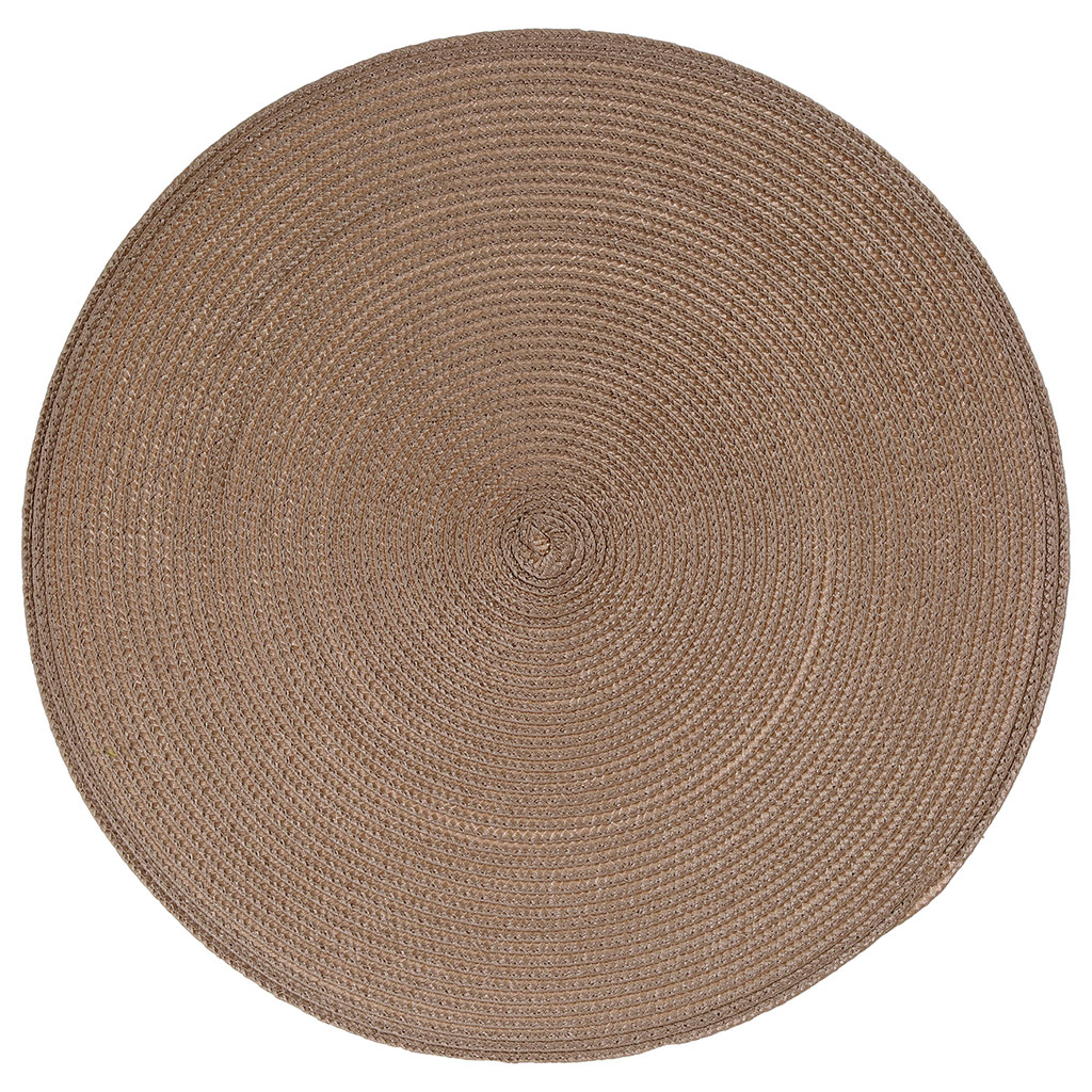 Set de table rond tressé taupe D 38cm