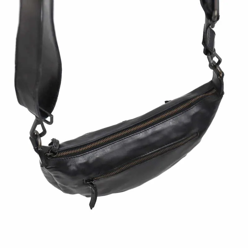 BEAR DESIGN Umhängetasche Schwarz Leder